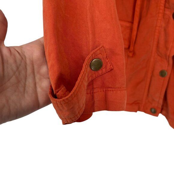 Angie Utility Jacket with Hood Sunwashed Orange Size Small - Picture 6 of 16